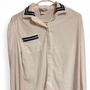 American-vintage Women's White and Cream Blouse